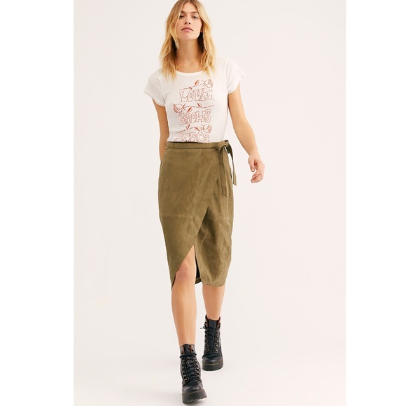 Free People Dresses & Skirts - Free People Side Tie Suede Skirt